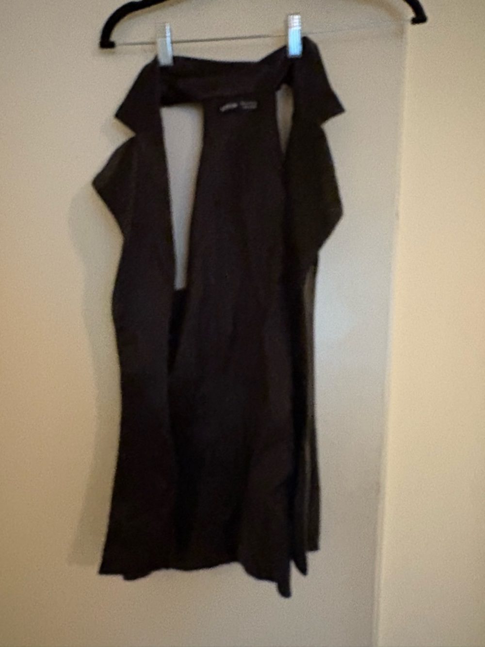 Black Sleeveless Open-Front Vest and pants set
